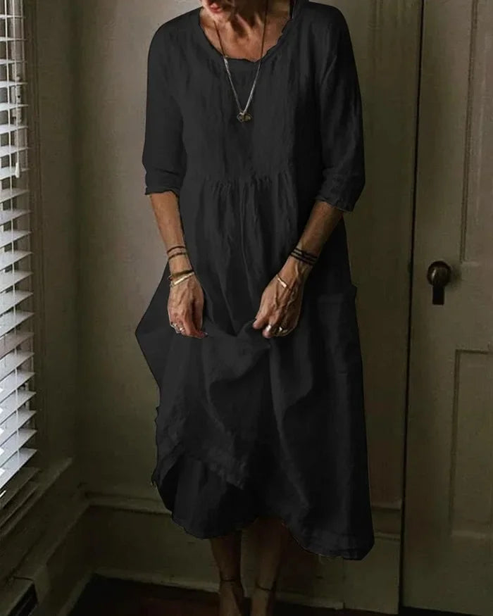MC | plus size dress in cotton and linen for women