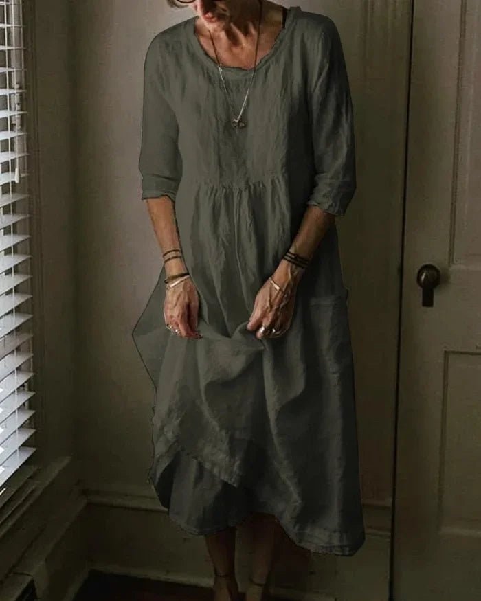 MC | plus size dress in cotton and linen for women