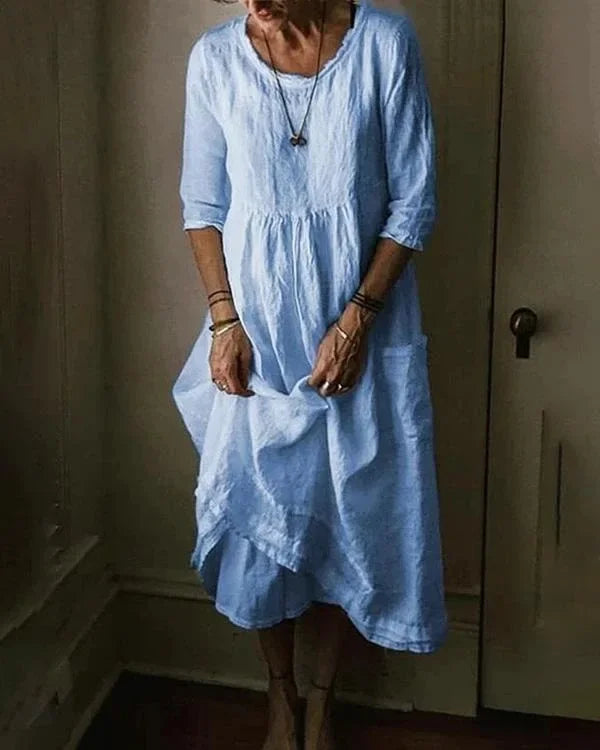 MC | plus size dress in cotton and linen for women