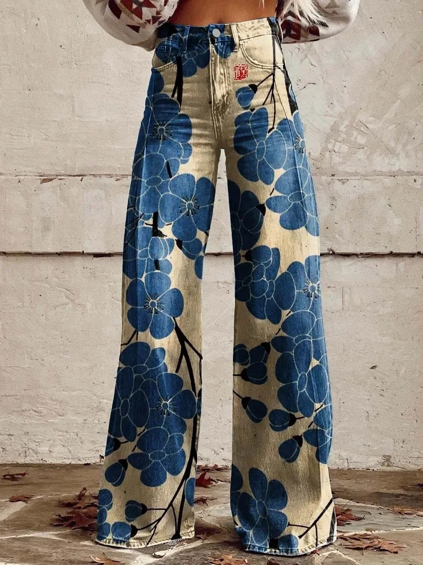 MC | Wide trousers with colorful print