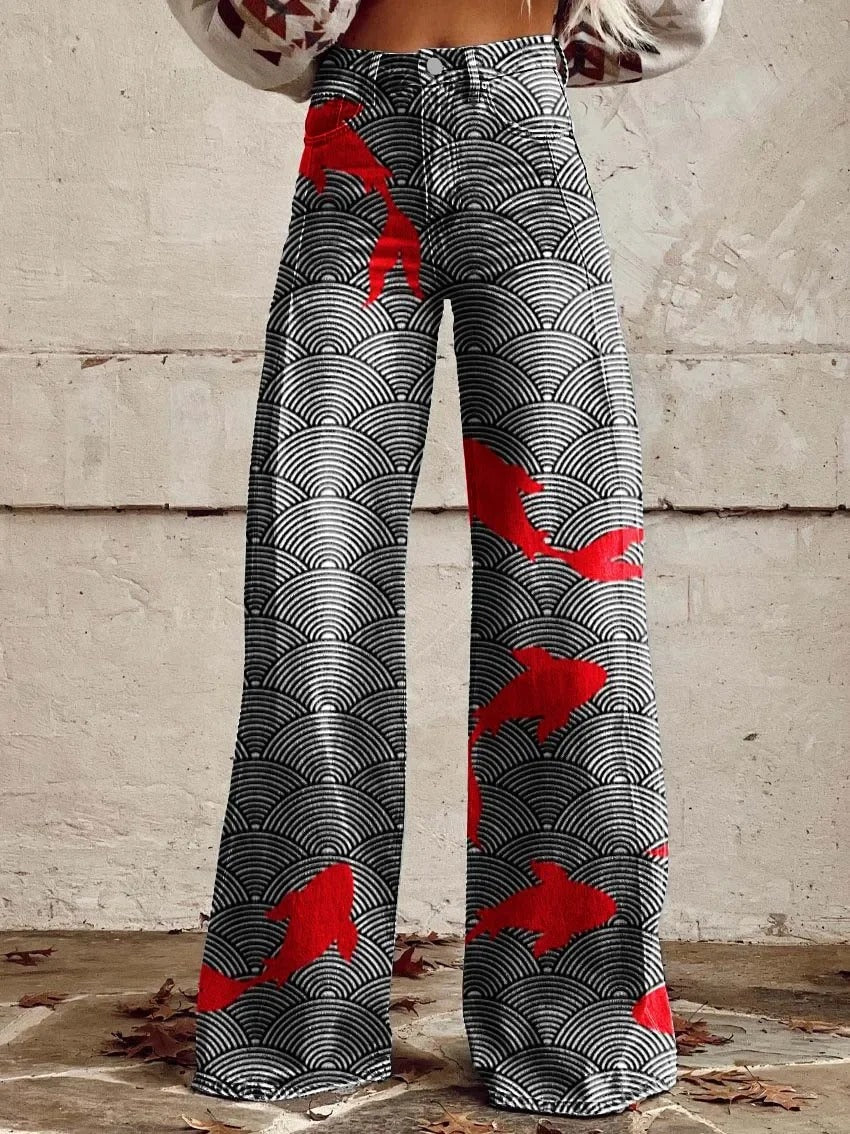 MC | Wide trousers with colorful print