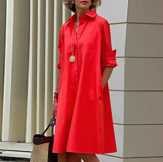 MC | Fashionable dress with polo neckline