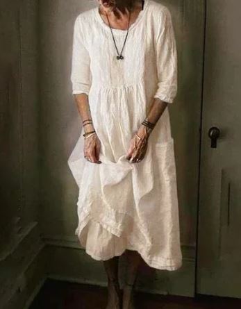 MC | plus size dress in cotton and linen for women