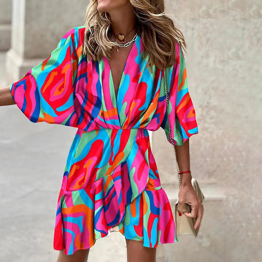 MC | Elegant dress with batwing sleeves