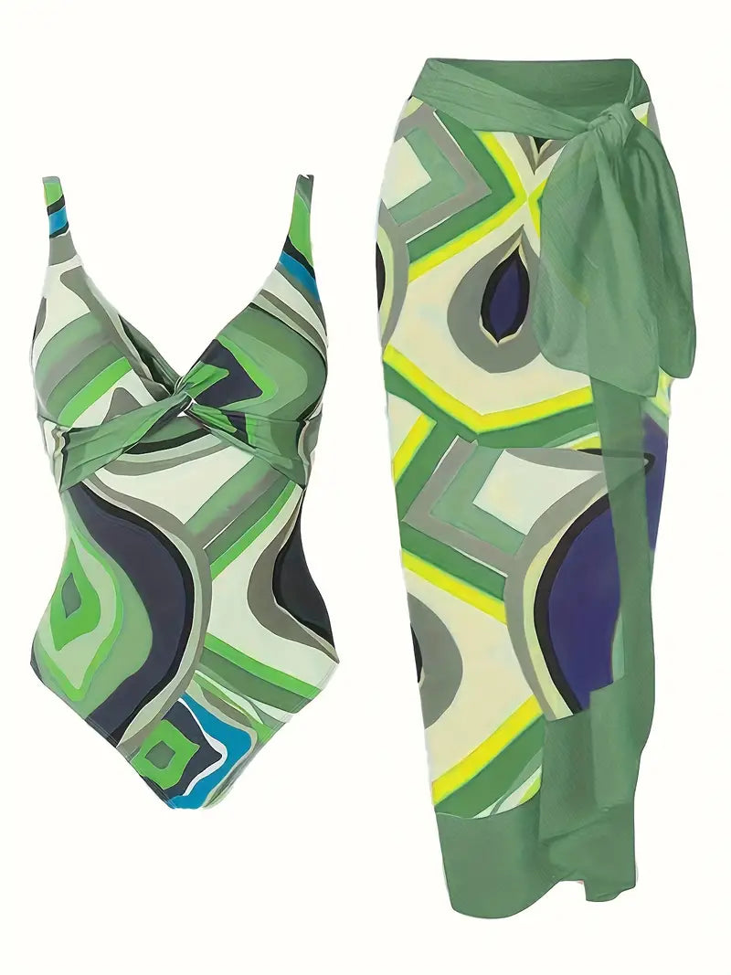 Sexy swimwear with a tropical print