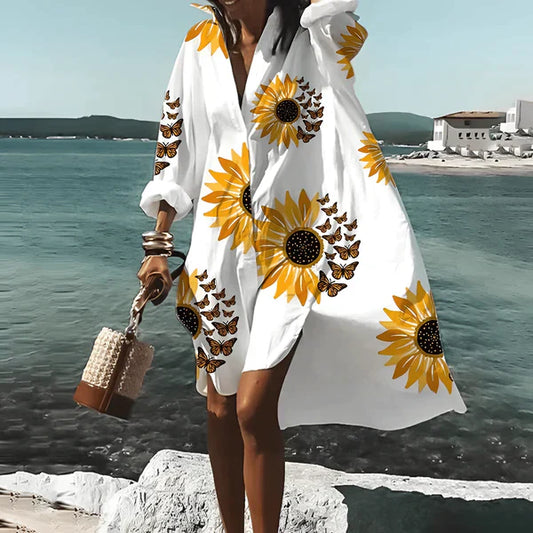 MC | Knee-length dress with unique print