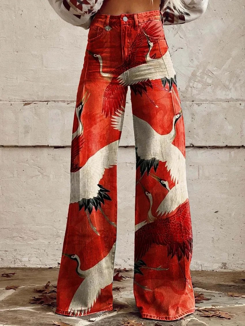 MC | Wide trousers with colorful print