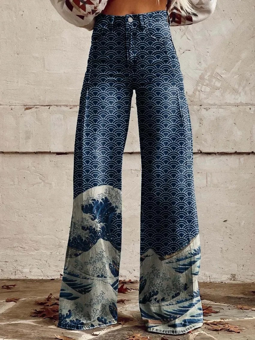 MC | Wide trousers with colorful print