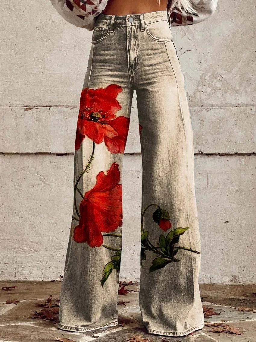 MC | Wide trousers with colorful print